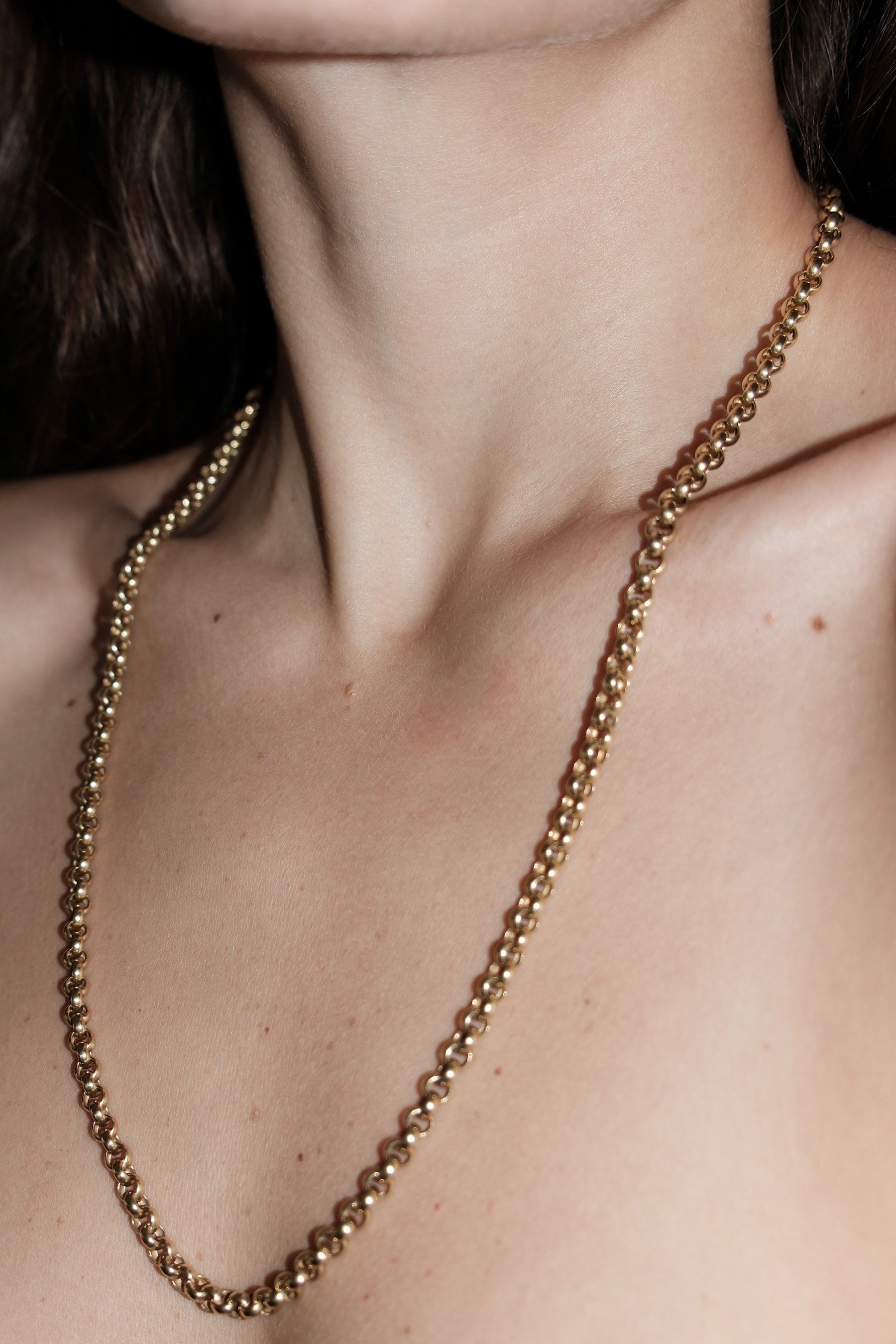 Uma Legorreta Cy Chain
18K Yellow Gold worn by model, editorial