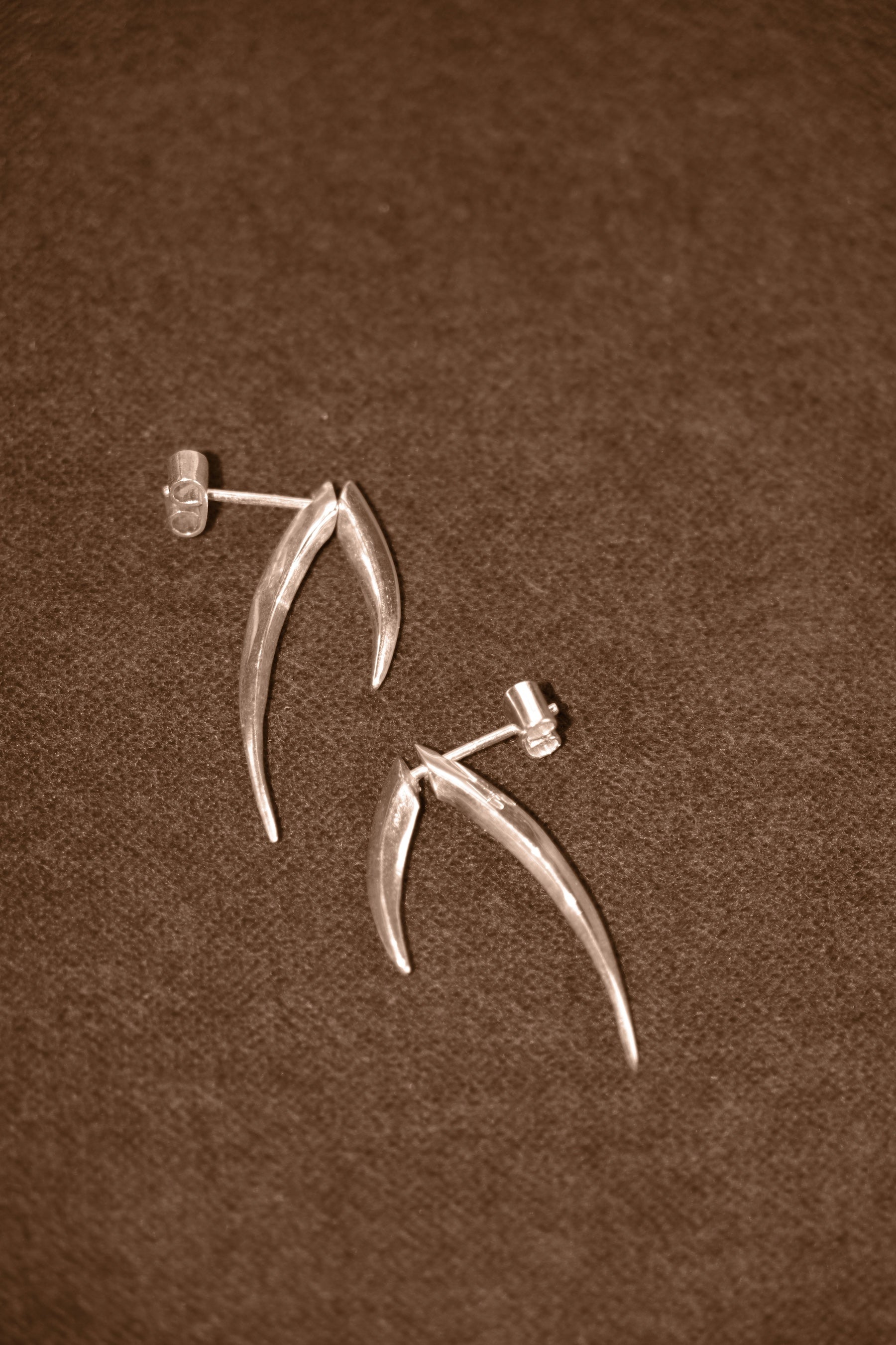 Uma Legorreta Spine earrings pair, sterling silver